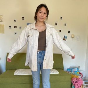 Oversized cream shacket